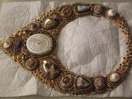 2011 Druzy Gemstone & Shell Bib Necklace