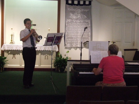 Mike performing at Chautauqua