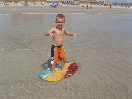 Nate surfing the Atlantic