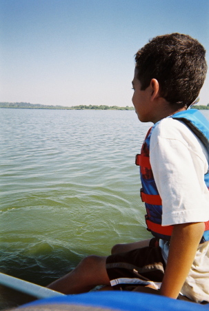 Aaron on my kayak 2008