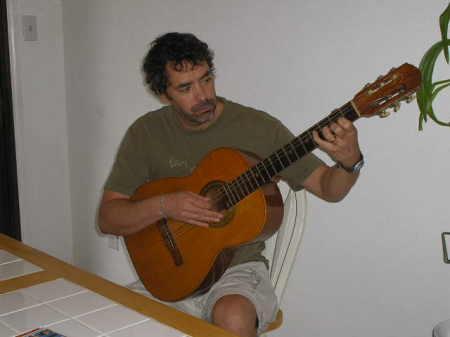 David playing guitar
