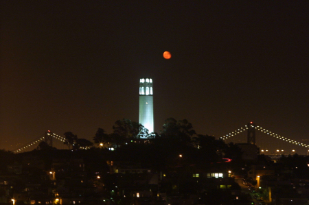 Moon over Coit Tower