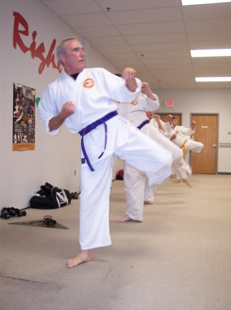 Larry at his karate class.