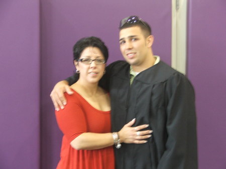 wife and my son at college grad day