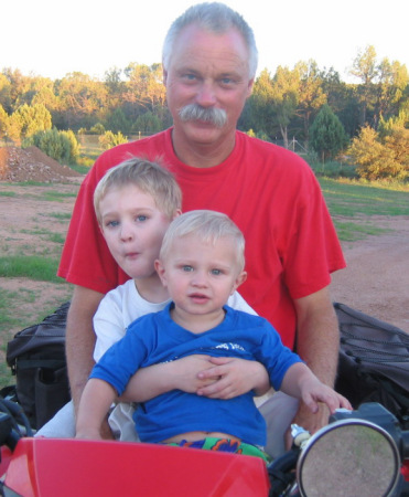 Grandpa, Jacob, and Caleb at the ranch