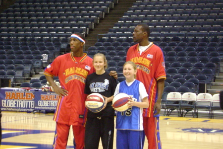 Kayla on the right with the Globe Trotters