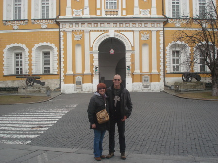 Steve and I in front of the Kremlin