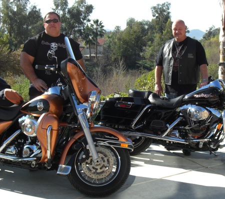 Jim Hazelwood and I with our Harleys