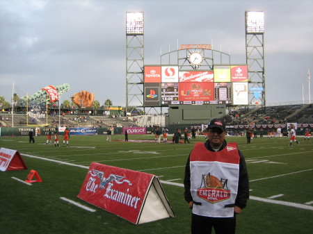 Ron as a lines official at th 2009 EmeraldBowl