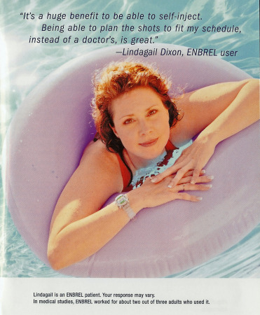 Linda in her Embrel ad.