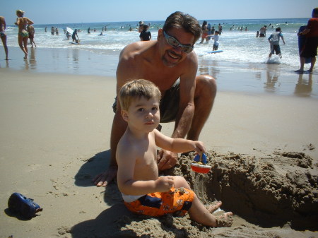 Grandson and me at Dana Pt Beach, CA. 9/2008