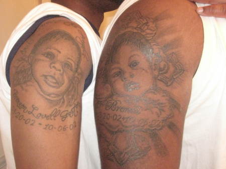 me and bj's tats of my son brenni pop