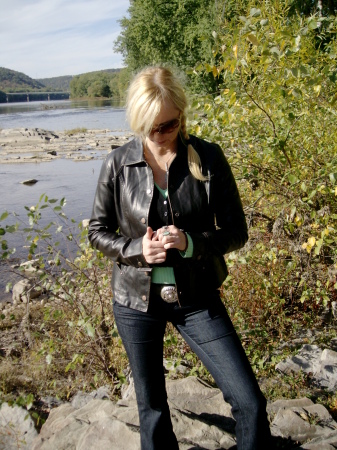 My wife Dolly down by the river.