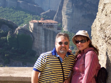 In front of a monastery in Meteora, Greece