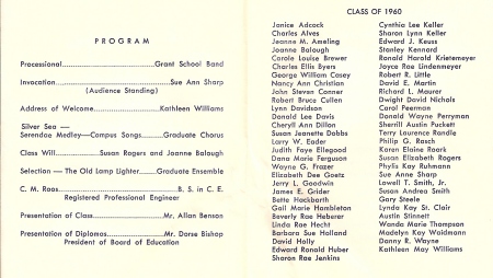 8th Grade Graduation Grant School 1960