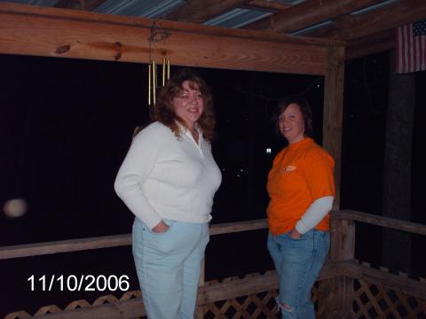 Lisa and Kim at cabin