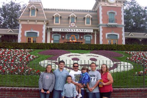 family at Disneyland