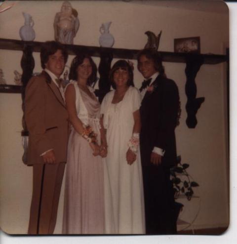 Charlie (O'Neal) Jones, Me, Debi Smith, Rene Fonseca - Sr Prom '78