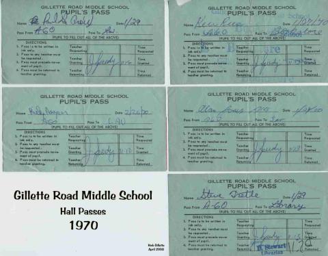 1970 Hall Passes From Gillette Road 