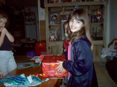 Morgan opening present on her 10th b-day
