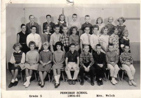 Mrs. Welch 5th grade class `64-`65