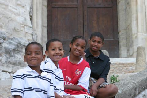 my 4 sons @ Palace of the popes, Avignon