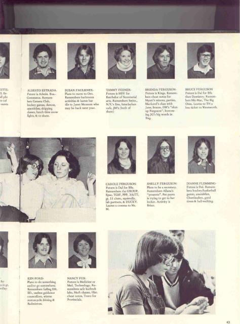 Page 43 School Year Book 1978 first row first column
