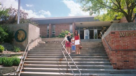 On the steps at West High