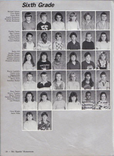 1988 WAVERL Jr HIGH SIXTH GRADE