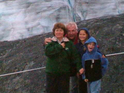 family at exit glacier