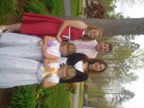 Easter girls w Dad 2006