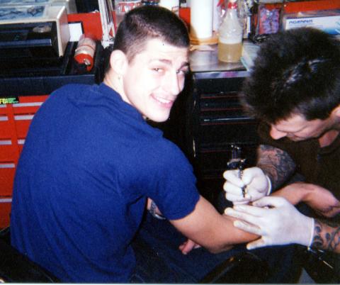 Jake getting tattoo at Venice Beach