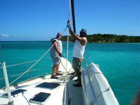 Anchoring the boat