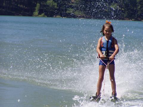 Maddy waterskiing