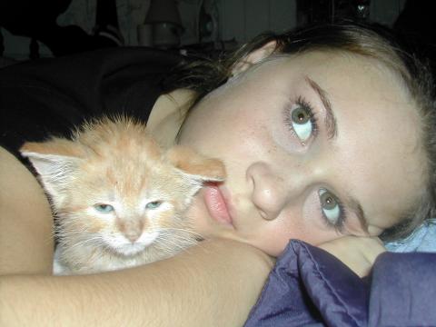 Noelle & her kitten, Ashton Sebastian