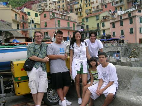 Family in Vernazza at The CinqueTerre