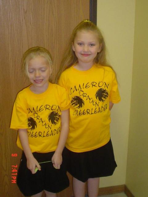 Lizzy and Kalie cheerleading 2006