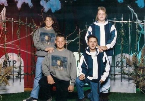 Harvest 1994- Me, Tony, Kim and Brandon