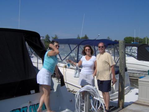 me, bob, vik at the new boat