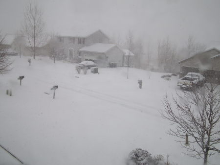 Looking down our street in winter