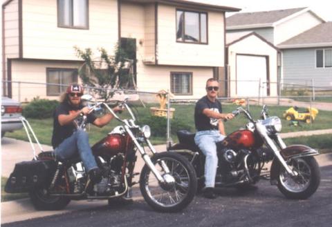 My brother Todd and me on my bikes