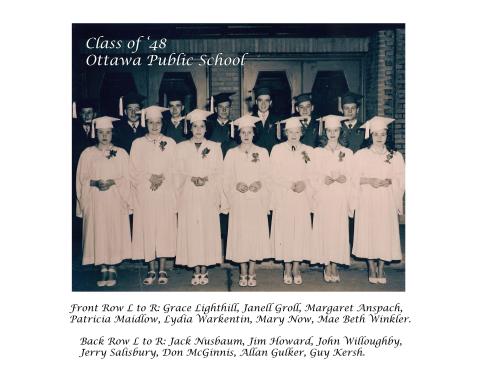 Ottawa-Glandorf High School Class of 1948 Reunion - 1948 class picture