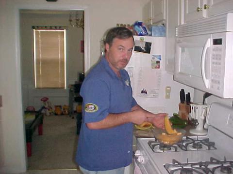 Mike cooking
