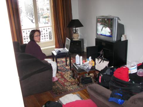living room of apartment rental in Paris
