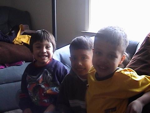 my son with his 2 favorite cousins