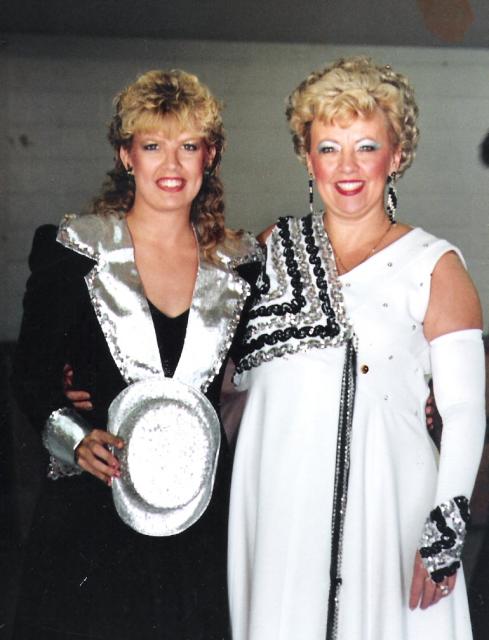 Kristin and Lyn at 1988 Intl Comp in Houston
