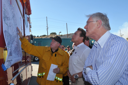 Briefing with Chief Freeman and Gov. Schwarzenegger