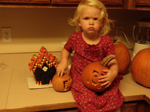 Halloween House and Jack O Lanterns