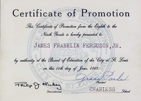 Certificate Of Promotion