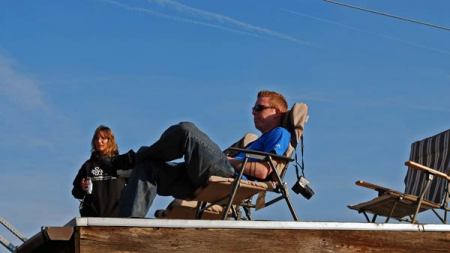 A Neighbor's Roof Top Viewing Perch